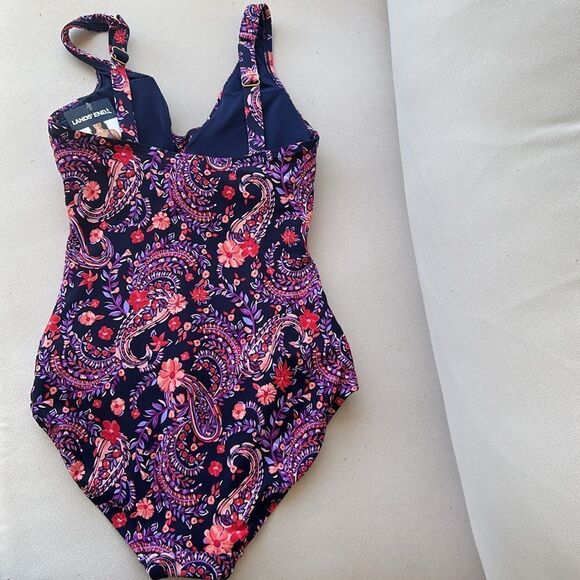 Lands' End Ladies' Swimsuit, Multi colored,Navy, Size Small, NWT - Picture 5 of 9